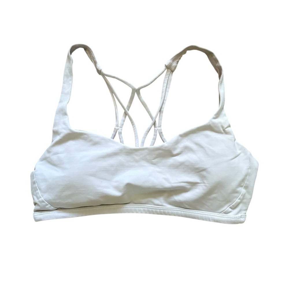 Lululemon Free To Be Zen Bra White Strappy Size 6 Luxtreme Yoga Activewear
